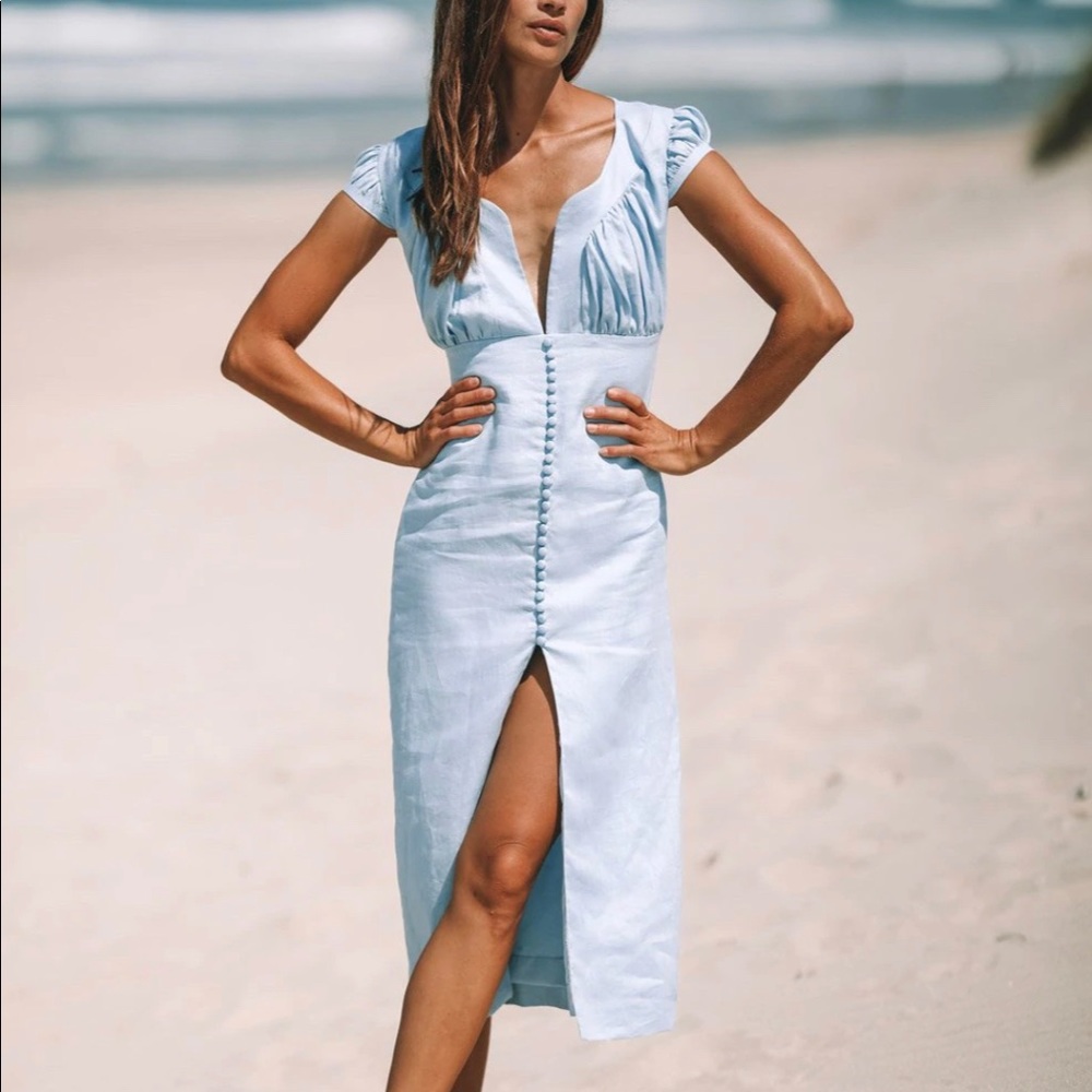 Elegant Blue Midi Dress